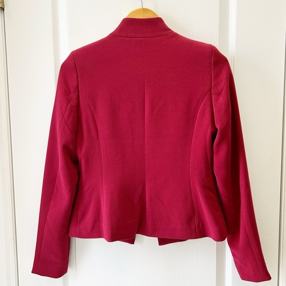 Ricki’s Blazer Cropped Slim Fit Zipper Front Ponte Knit Red Size 0 - Picture 3 of 16